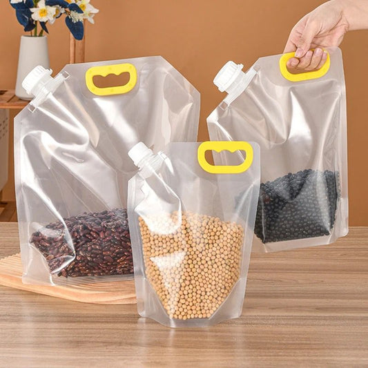 Transparent Sealed Packaging Bag Grains Moisture-proof Portable Storage Bag Kitchen Food