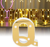Golden Letter Light Q Shape Letter Light LED Letter Decoration Wedding Lighting Birthday Party Decoration Decoration