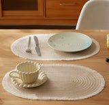 High Quality Oval Cotton Braided Table Placemats – Set of 6
