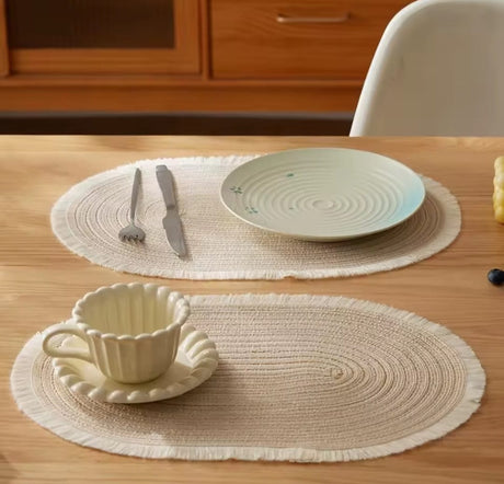 High Quality Oval Cotton Braided Table Placemats – Set of 6