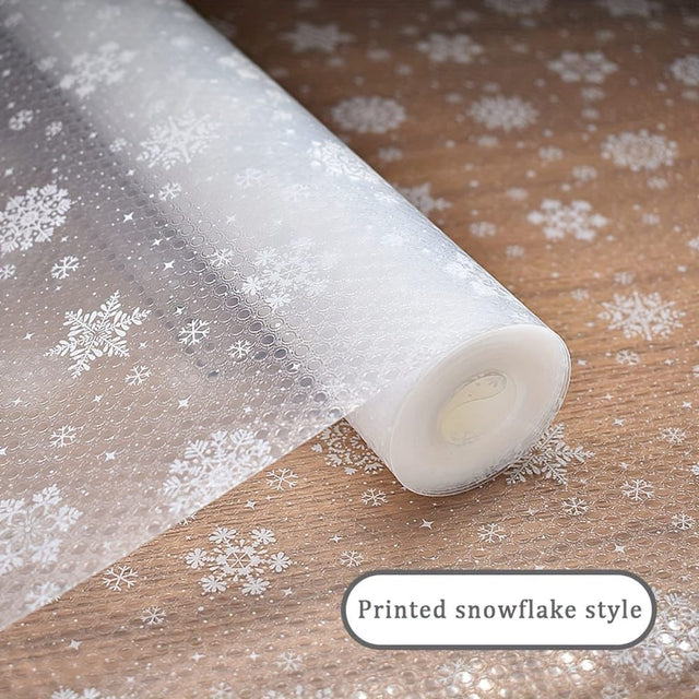 Snow flakes pattern Kitchen drawer liners oil proof moisture cupboard shelf liner mat