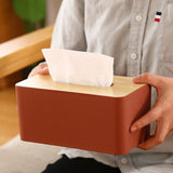 Bamboo Lid Tissue Box Holder