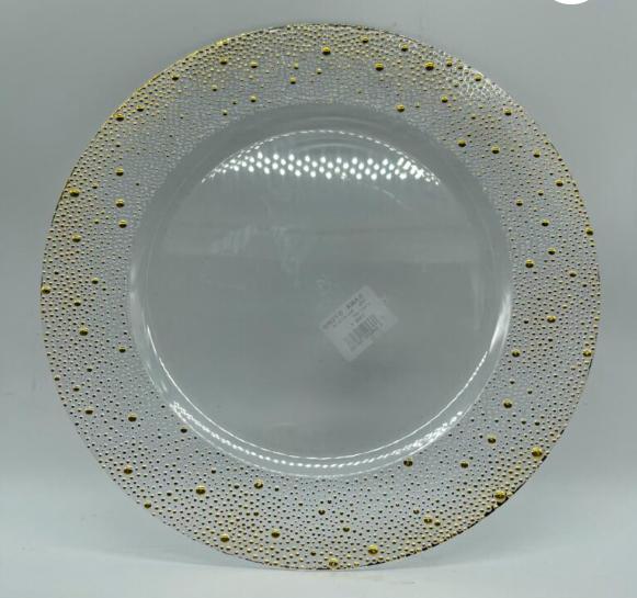 Acrylic Clear With A Gold Designs Charger Plates