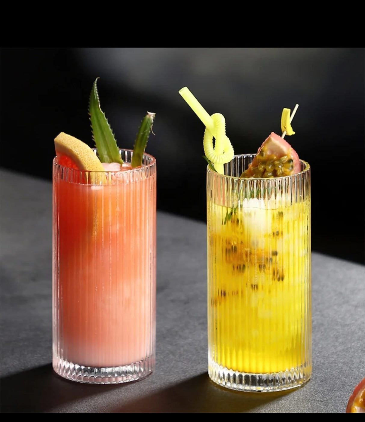 Unique Ribbed Aesthetic Highball Glass