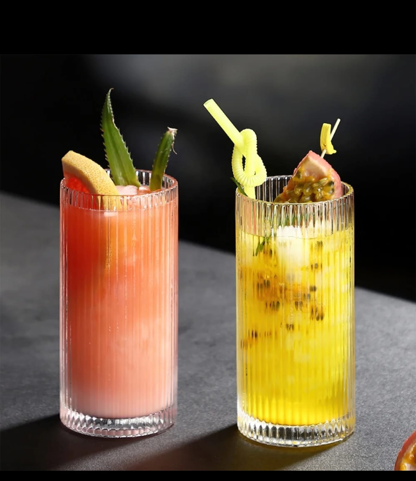 Unique Ribbed Aesthetic Highball Glass