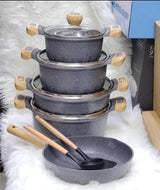 UCClife Heavy duty cookware 11pcs with bamboo handle set