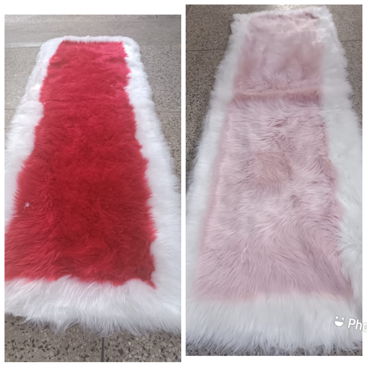 Faux fur bedside mats