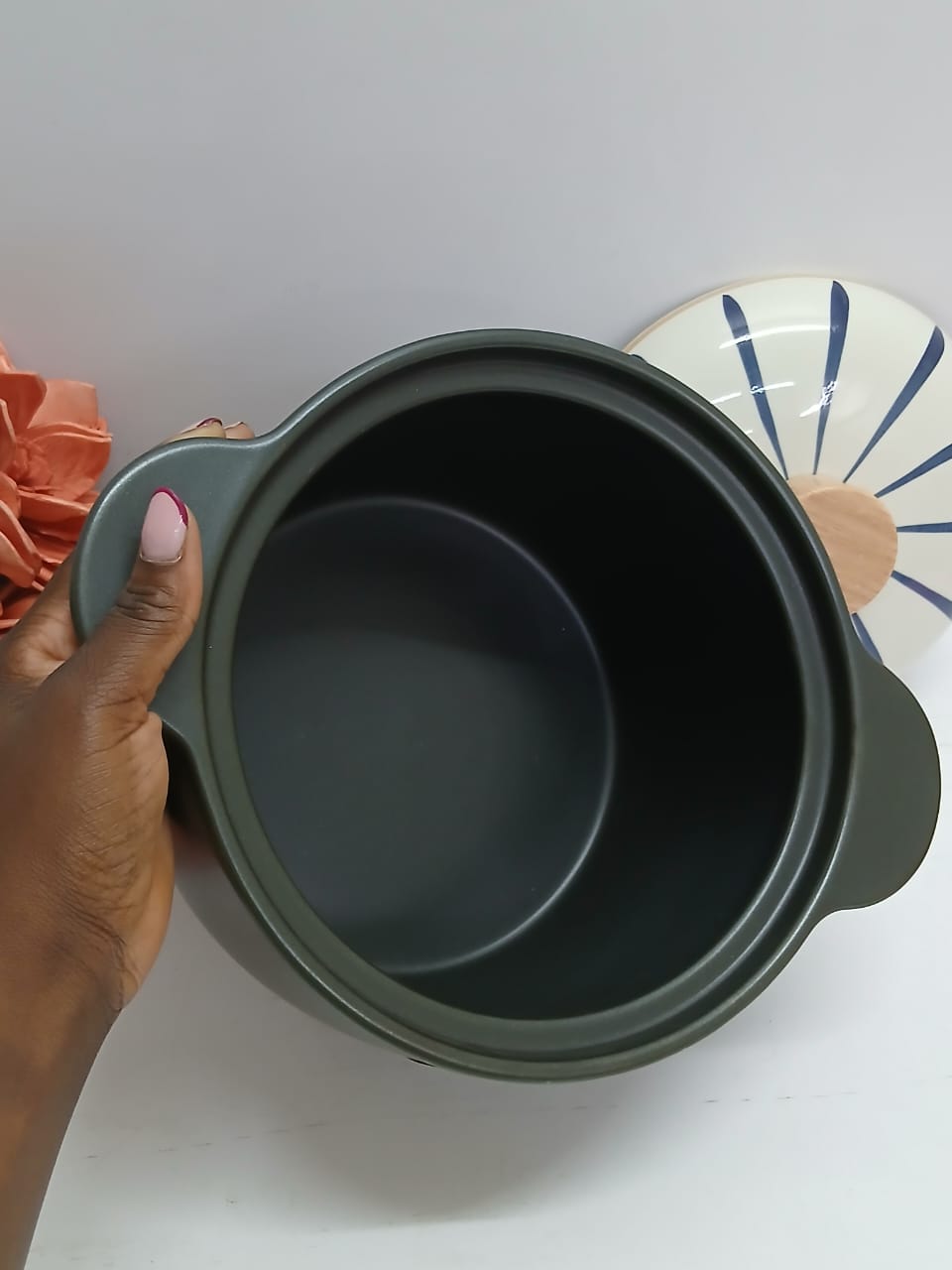 Ceramic Casserole Cooking Pot with Lid – 5 Litres