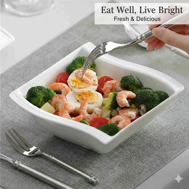 fancy square dinner set with lines 18pcs set