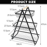 Triangular 3-Layer Metal Fruit Rack — 47 cm Height