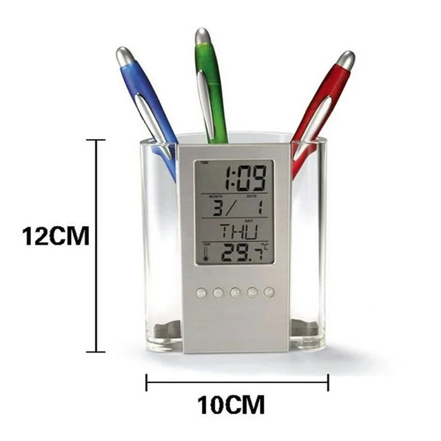 Digital LCD Pen &amp; Pencil Holder / Desk Organizer