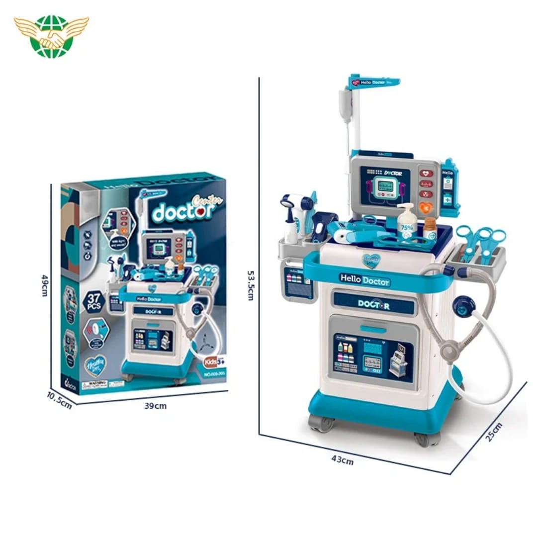 Kids Doctor Play Set with Medical Trolley – 37PCS