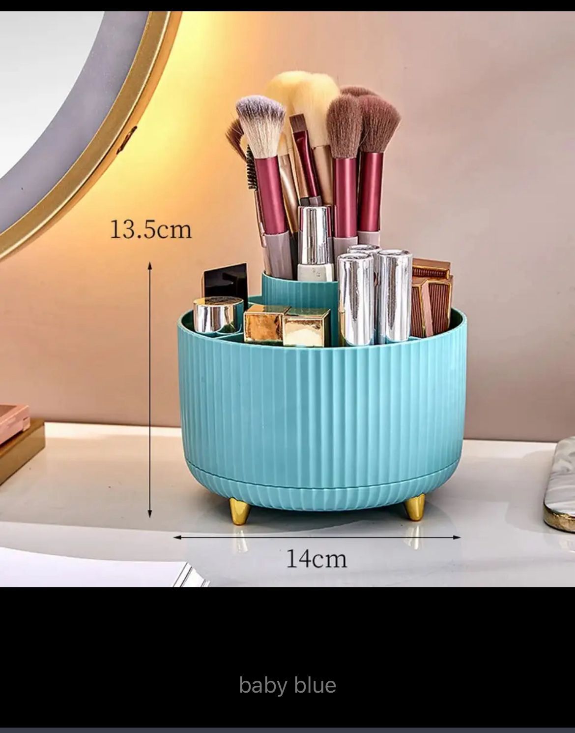 360°Rotating Desktop Makeup Brushes Organizer