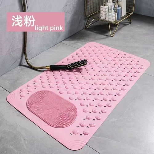 Non-Slip Bath Mat with Foot Scrubber, Suction Cups and Drain Holes. (50 x80cm)