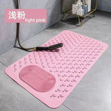 Non-Slip Bath Mat with Foot Scrubber, Suction Cups and Drain Holes. (50 x80cm)