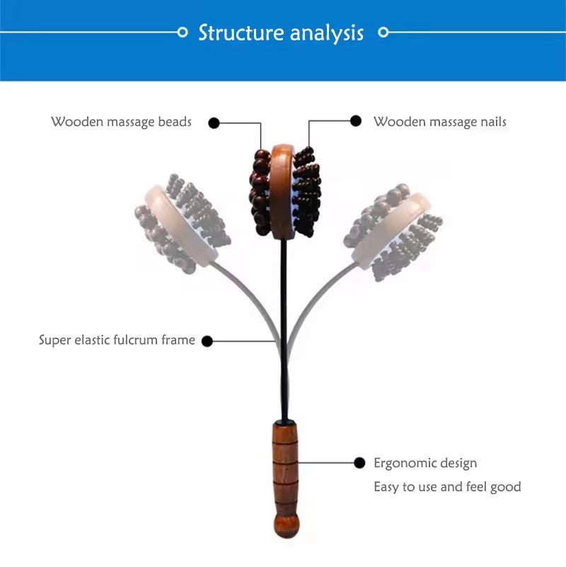 Handheld Meridian Hammer Massager — Back &amp; Foot Relaxation Tool (39.5×9×8cm)