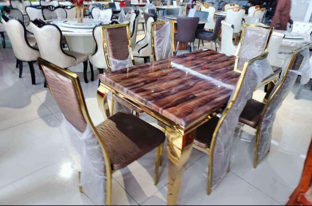 six seater Pure Marble Top  Dining Table