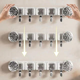 Multi-Purpose Hooks Mop Hanger / Rack with  Hanging Hooks & Self adhesive Stickers
