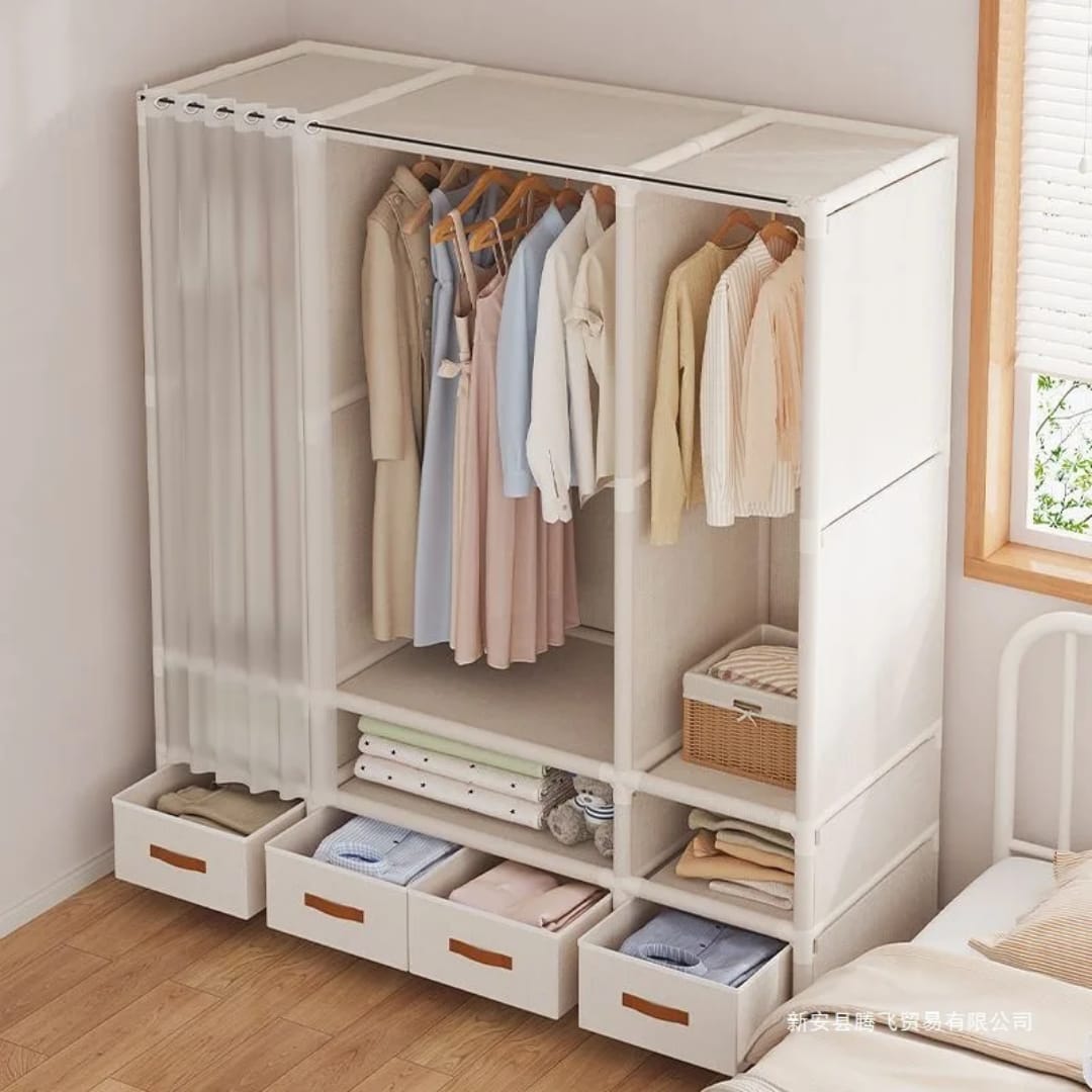 Heavy Duty Metallic Wardrobe – Spacious & Durable 140 cm × 45 cm × 165.5 cm
