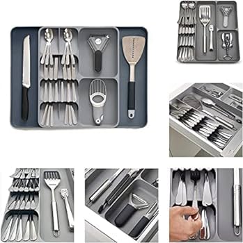 Expandable cutlery gadgets drawer organizer