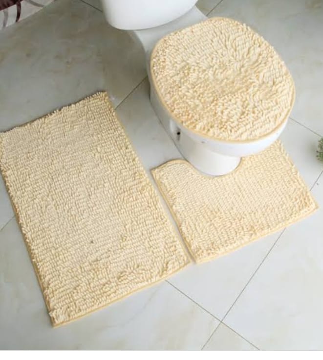 Absorbent Non-slip microfibers 3pcs toilet mat