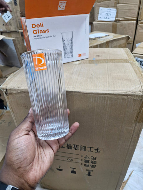 6 pcs Vertical stripe Highball glass