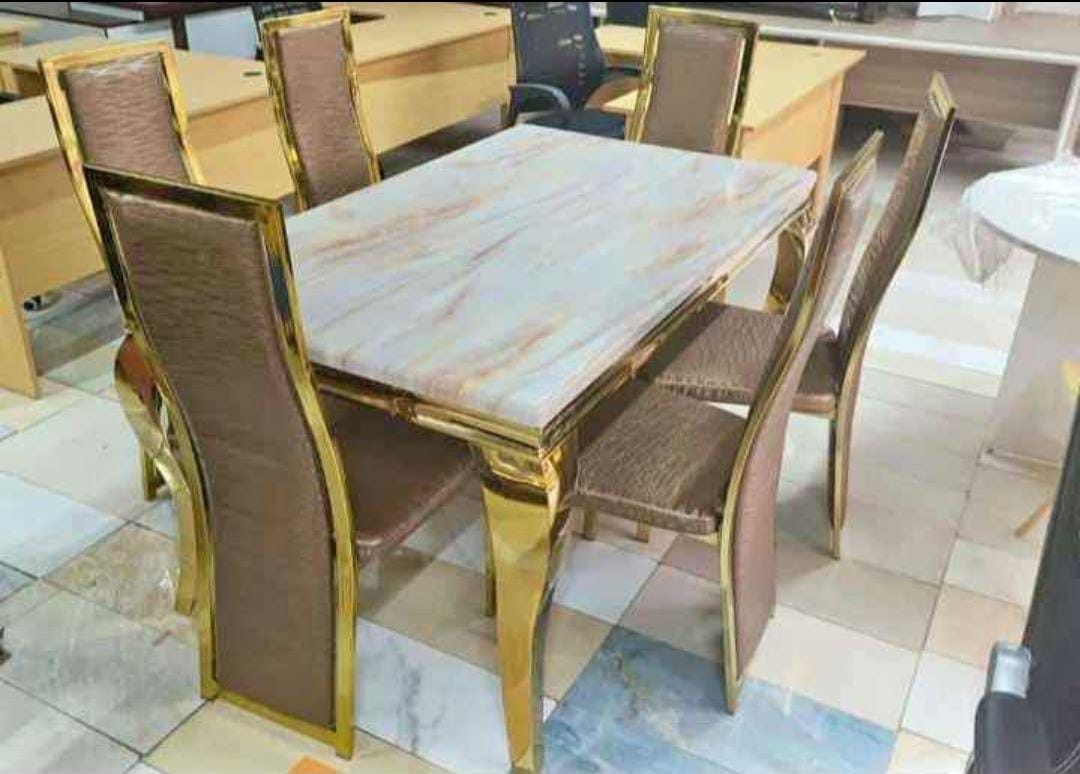 six seater Pure Marble Top  Dining Table