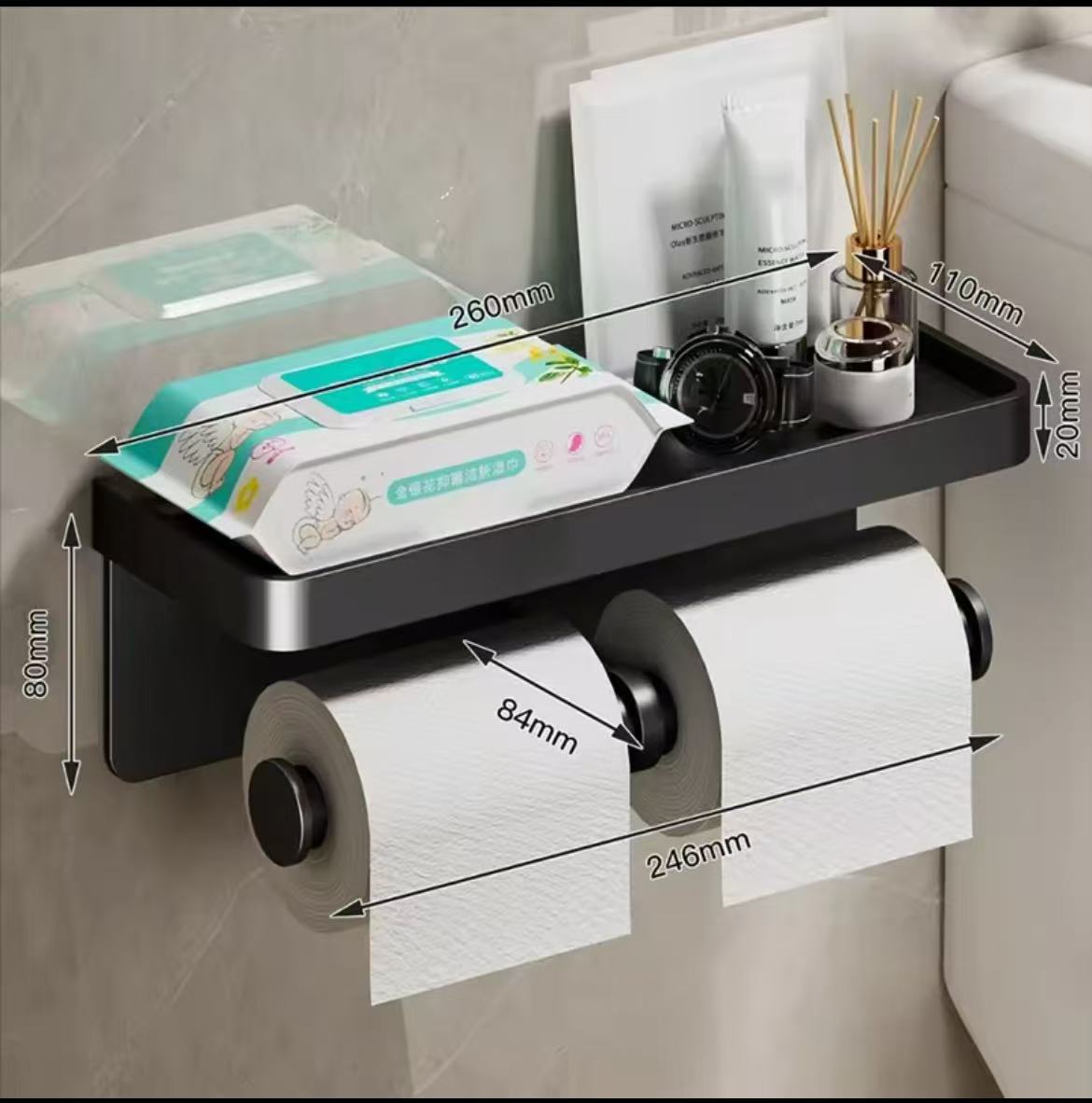 Double Roll Wall-Mounted Paper Holder tissue paper holder