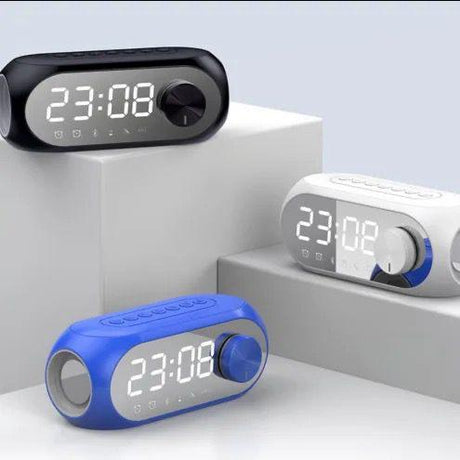 Portable Digital Alarm Clock with Bluetooth Speaker