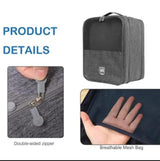 Waterproof Travel Shoe Bag — with breathable mesh & double zipper (20×13×30 cm)