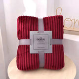 Maroon: Ribbed fleece blanket maroon flannel folded gift pack — iDecorators Kenya