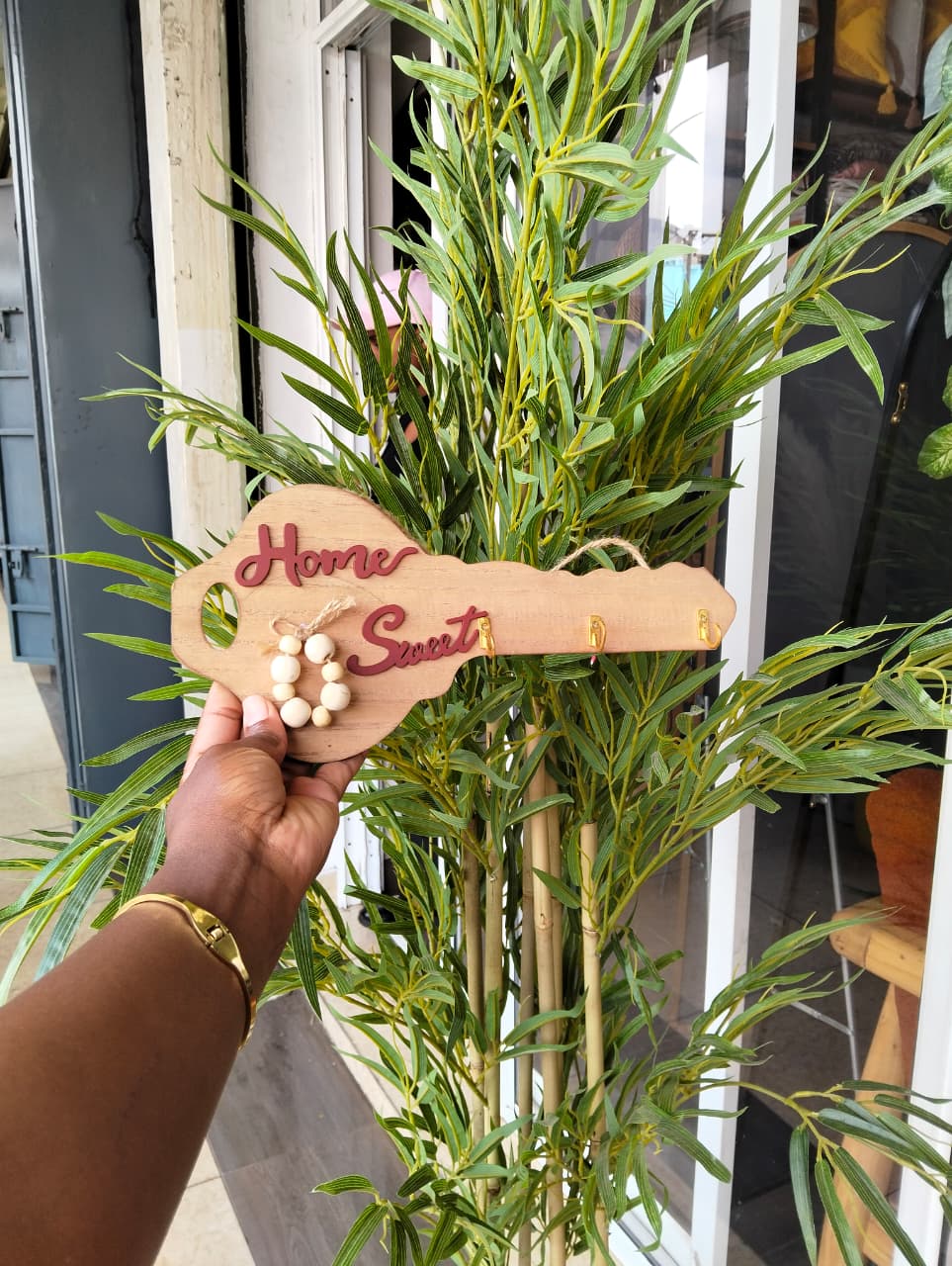 Rustic Wood Wall-Mounted Key Holder