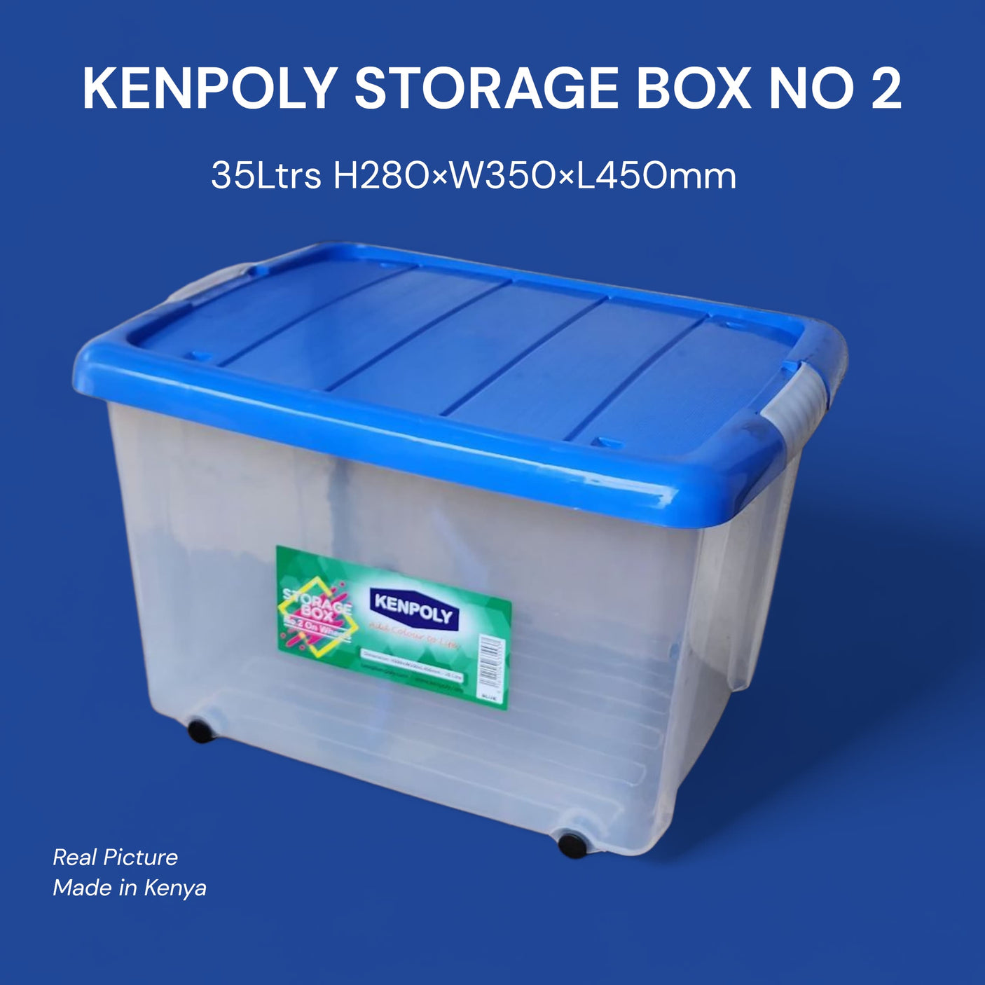 Kenpoly storage box 35 litres with wheels