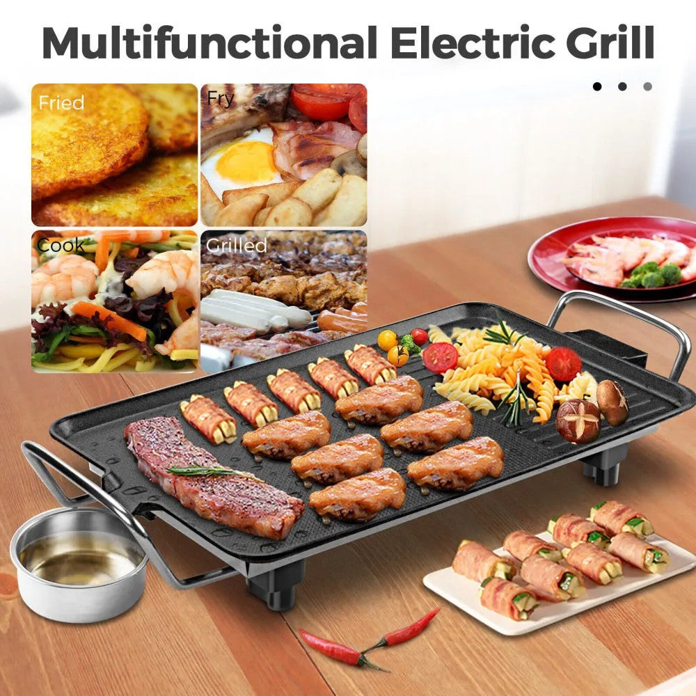 Electric BBQ Grill Pan – Multifunctional Non-Stick Griddle