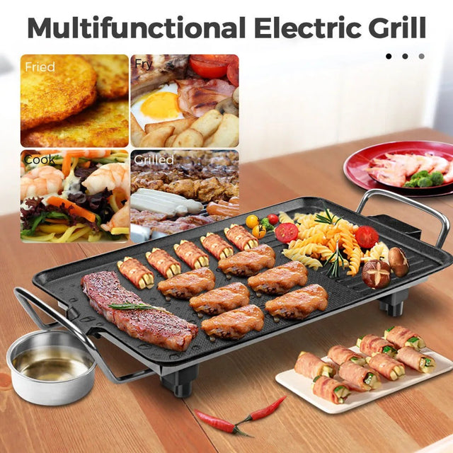 Electric BBQ Grill Pan – Multifunctional Non-Stick Griddle