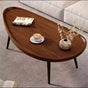 Coffee table walnut finish pebble shape black legs living room — iDecorators Kenya