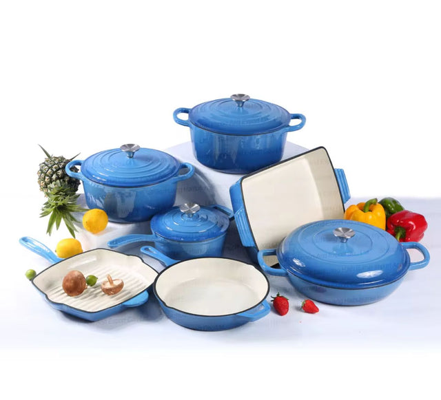 Upgrade your kitchen with a heavy-duty 11pcs cast iron cookware set offering superior heat retention and durability. Shop at iDecorators Kenya.