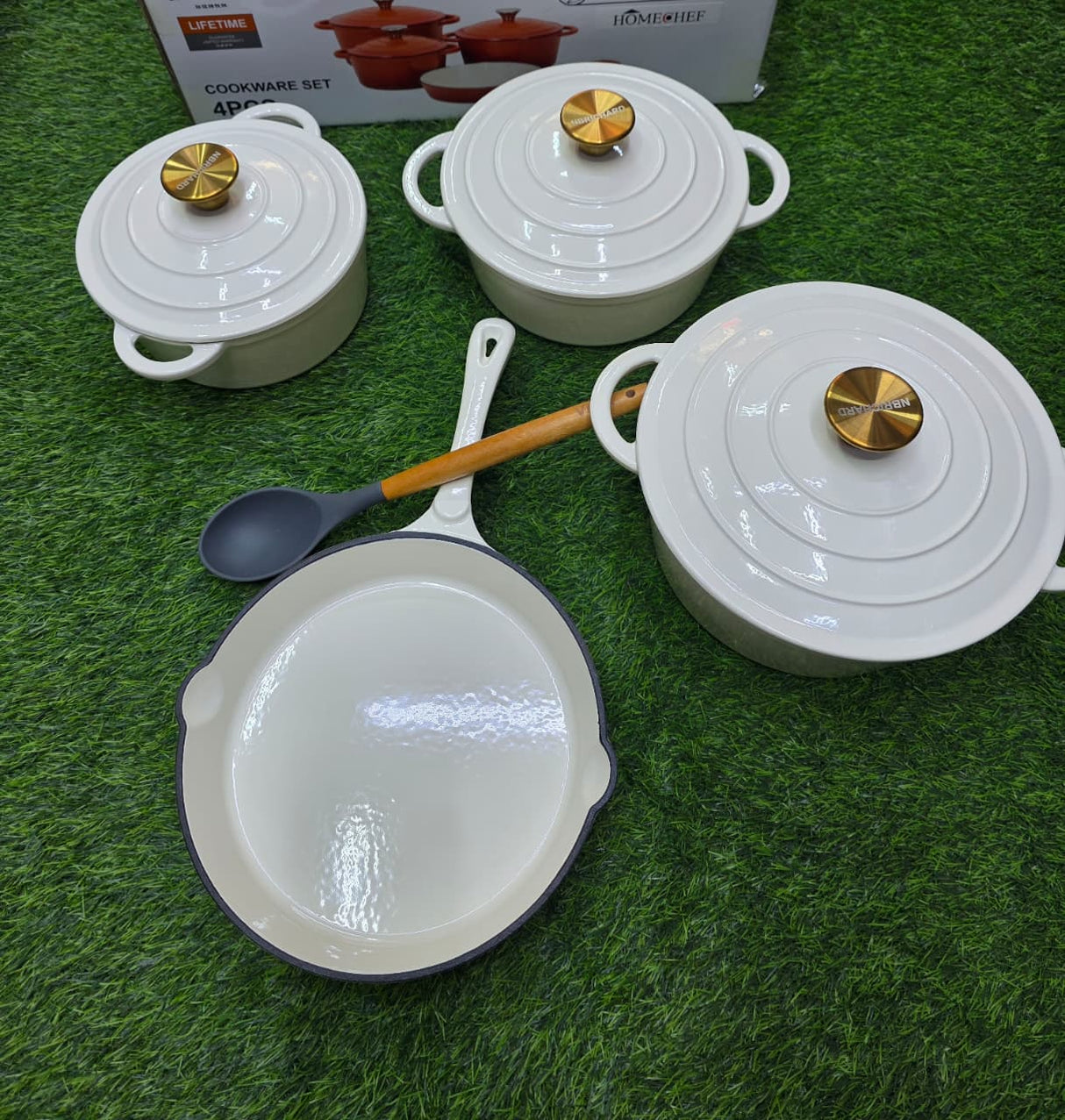 Enamel Cast iron cooking pots 7pcs set