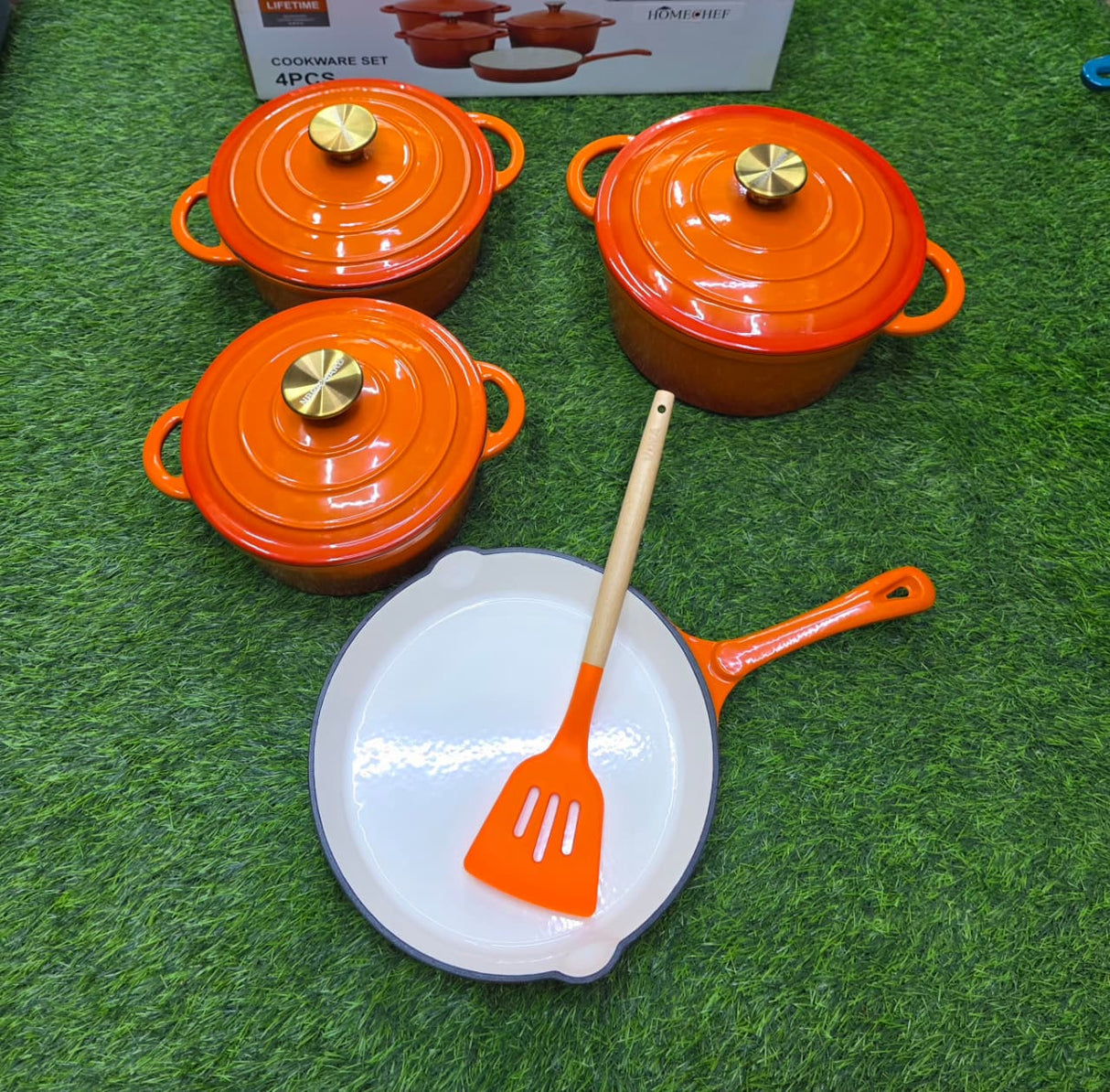Enamel Cast iron cooking pots 7pcs set