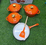 Enamel Cast iron cooking pots 7pcs set