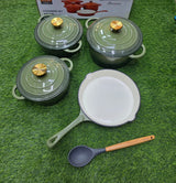 Enamel Cast iron cooking pots 7pcs set