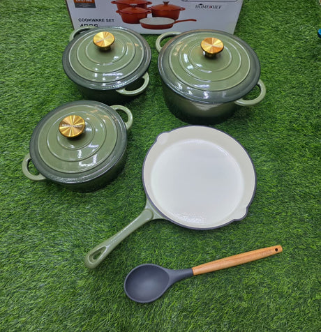 Enamel Cast iron cooking pots 7pcs set
