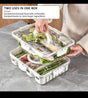 8-compartment portable snack and food storage box with clear locking lid and carry handle for fruits, nuts, biscuits and snacks