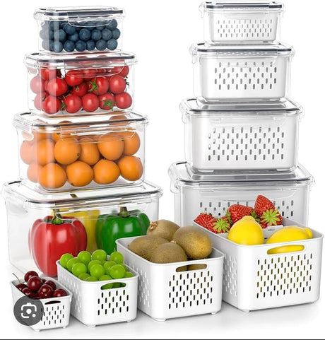 4-Piece Airtight Food Storage Containers with Drain Baskets Kenya