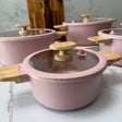 Ceramic cookware set pink crackle glaze pots — iDecorators Kenya