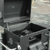 Outdoor Garden Barbecue Portable BBQ Grill Outdoor Large Charcoal Trolley Rectangular BBQ Barbecue Grill
