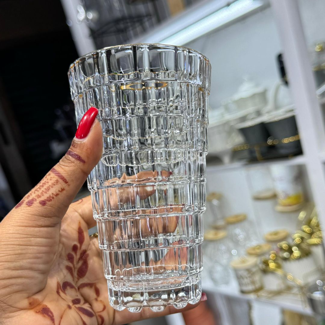 260 mls 6 pcs Clear Highball stackable glass cup