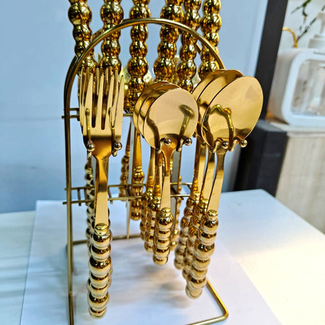 Luxury Gold Beaded Cutlery Set 