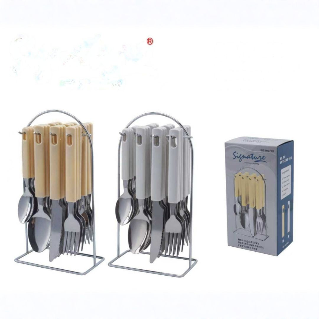 Cutlery set with stand 24 pieces