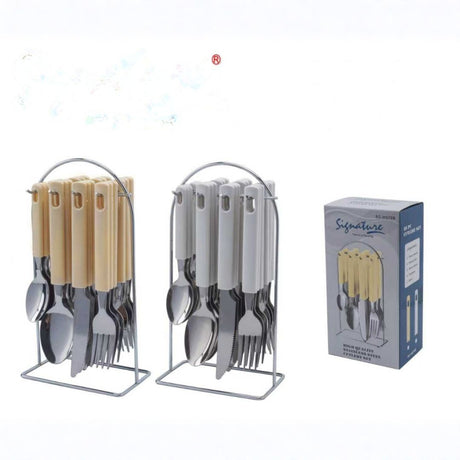 Cutlery set with stand 24 pieces